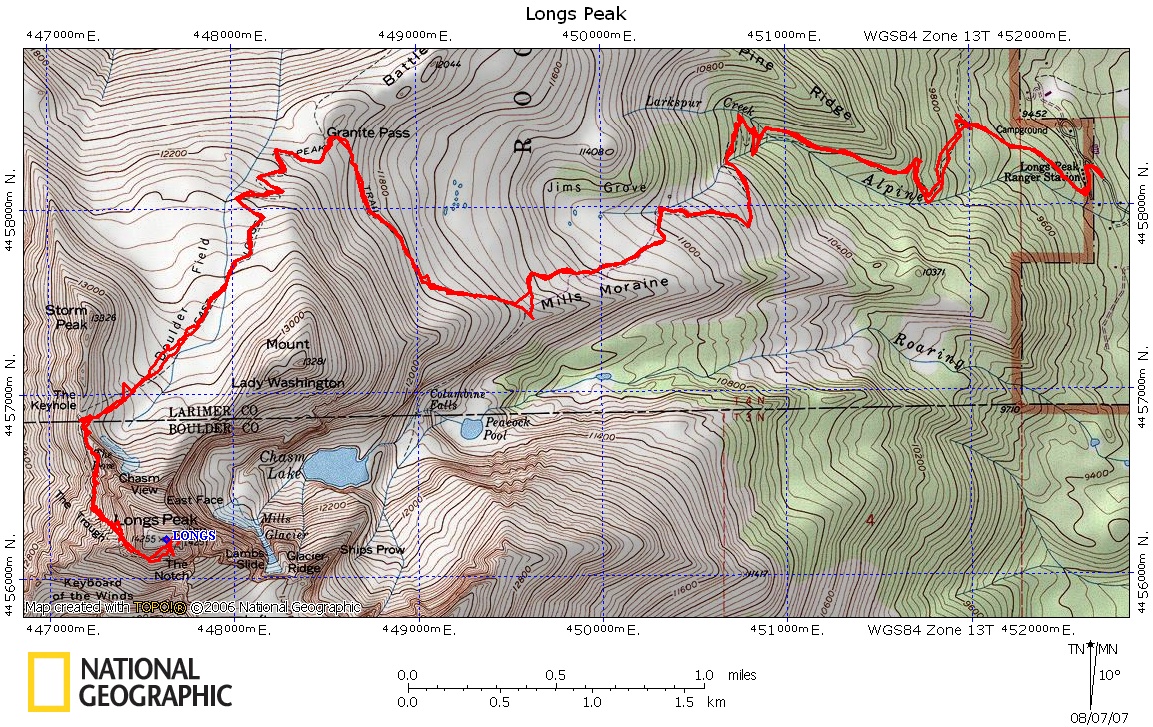 LONGS PEAK via the Keyhole route